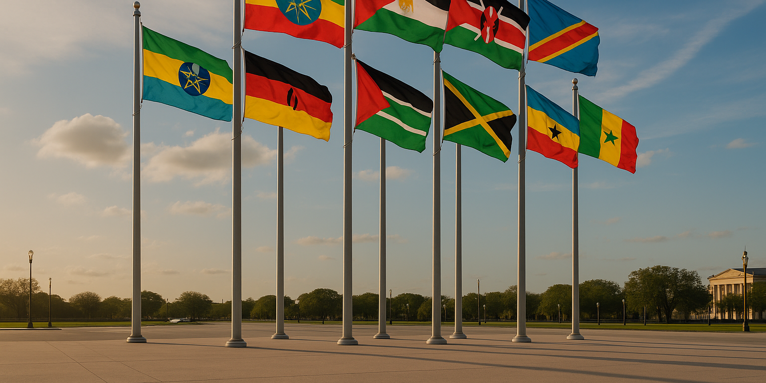 African countries national flags waving outdoors – Asya Bayrak