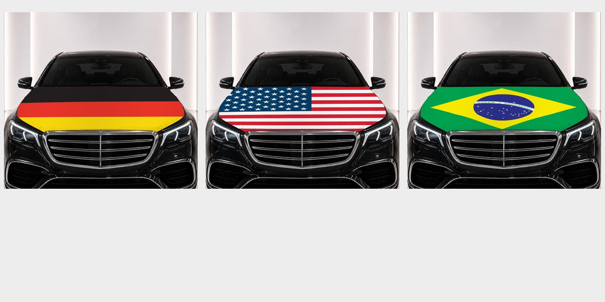 Country car hood flags — national flag hood covers fitted on cars