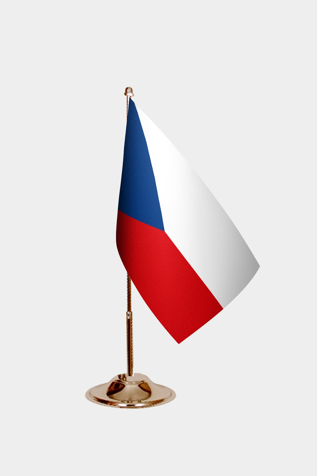 Czechoslovakia Gold Desk Flag - Premium Metal Stand
