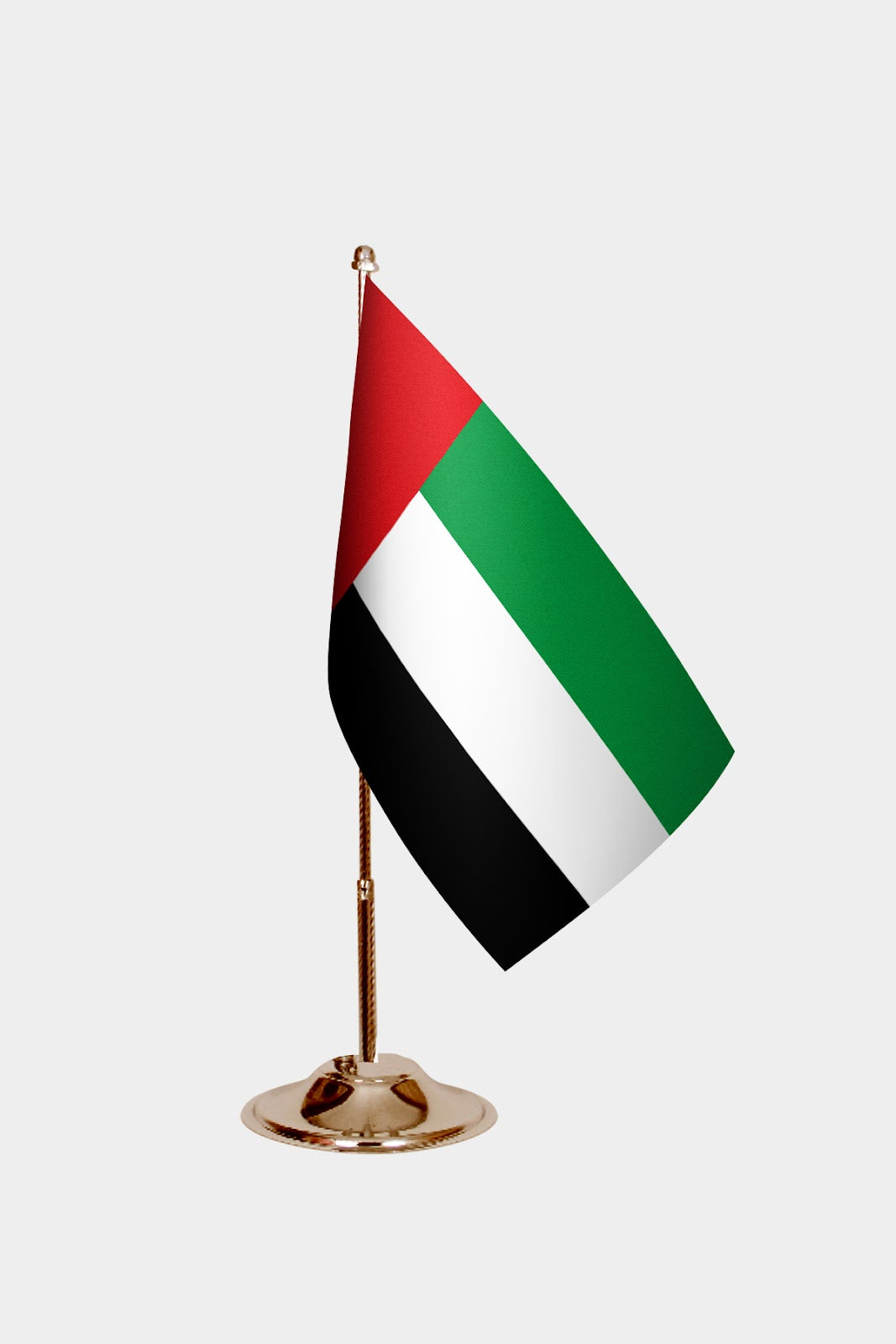 United Arab Emirates Gold Desk Flag - Premium Metal Stand