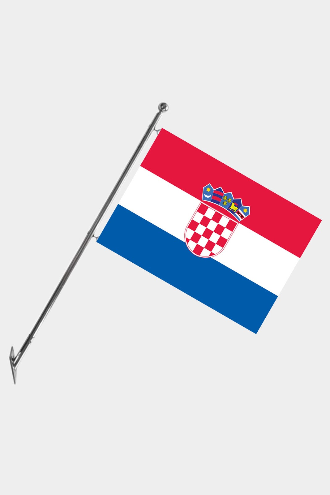 Croatia Wall-Mounted Telescopic Flagpole Set — Polyester