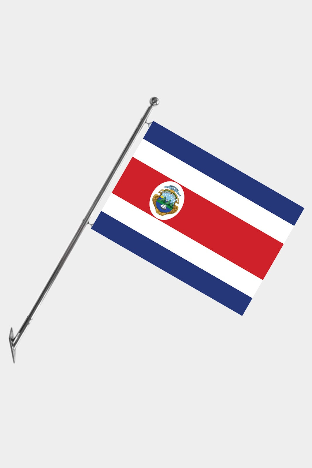 Costa Rica Wall-Mounted Telescopic Flagpole Set — Polyester