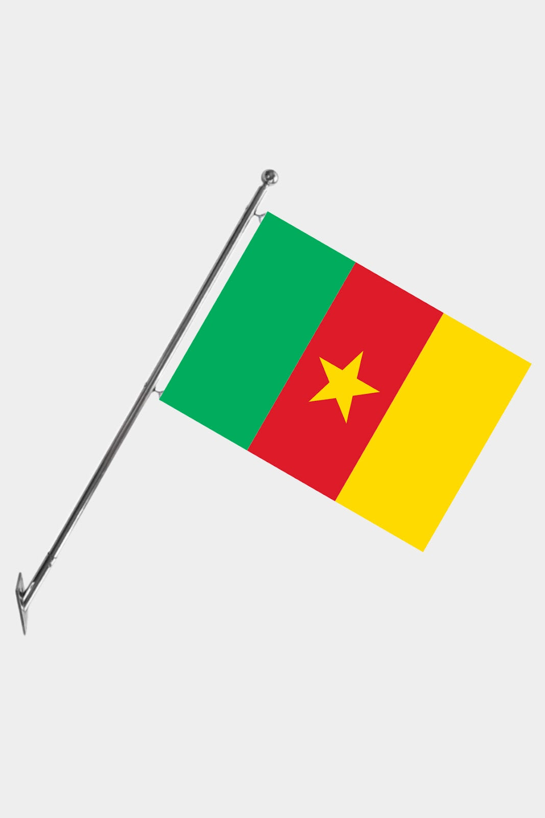 Cameroon Wall-Mounted Telescopic Flagpole Set — Polyester