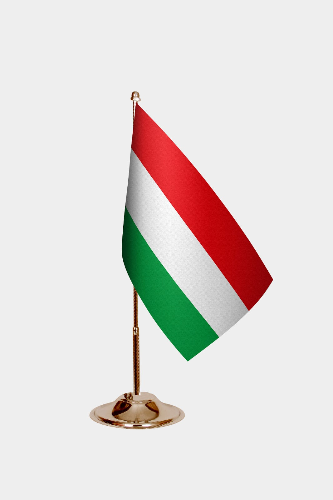 Hungary Gold Desk Flag - Premium Metal Stand