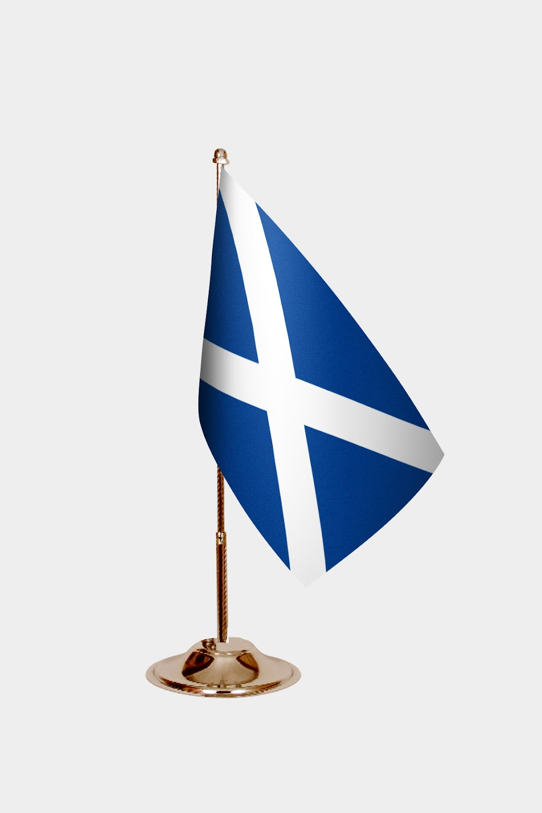 Scotland Gold Desk Flag - Premium Metal Stand