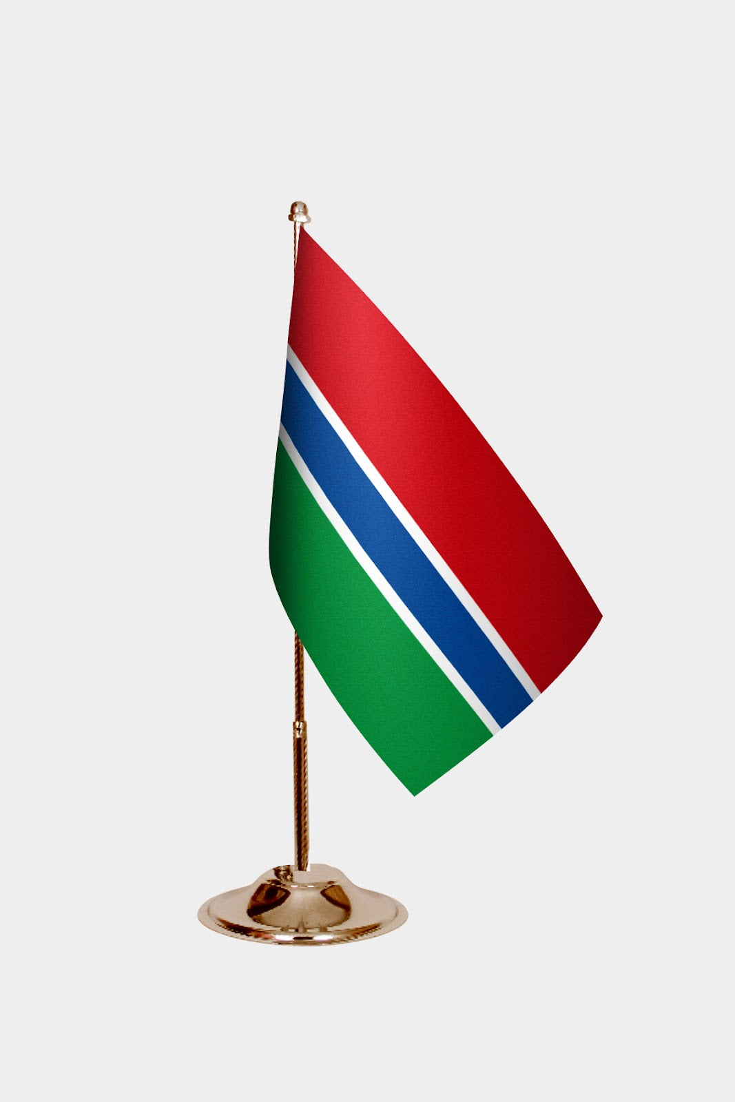 Gambia Gold Desk Flag - Premium Metal Stand