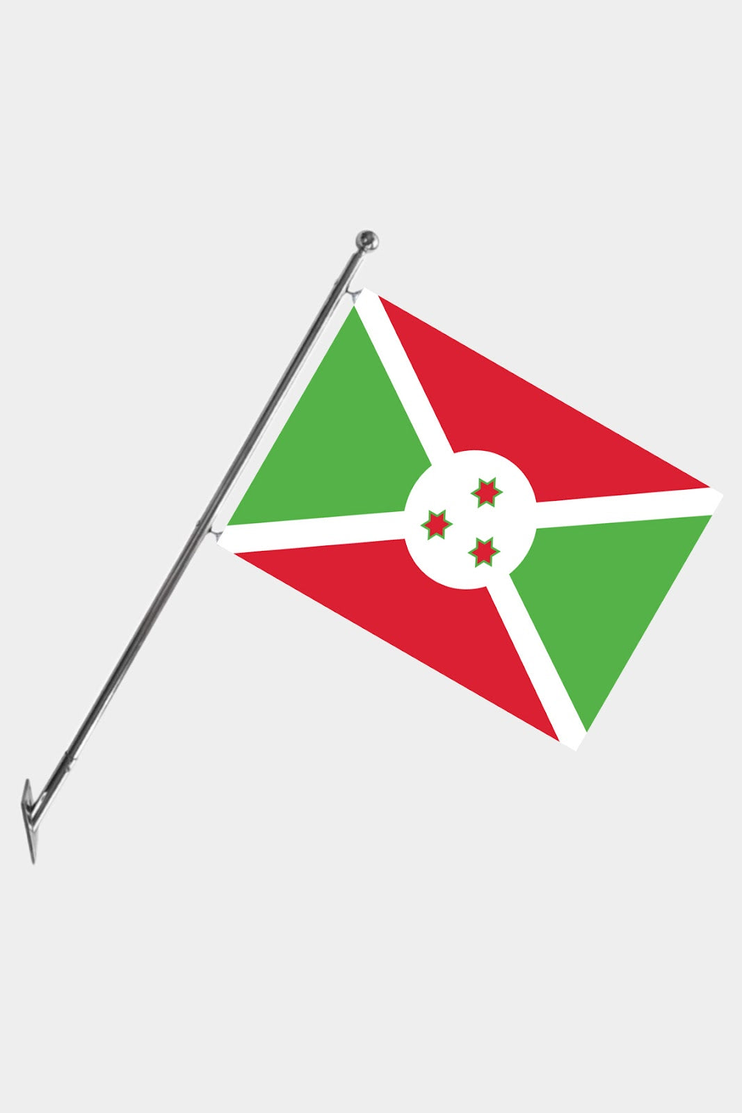 Burundi Wall-Mounted Telescopic Flagpole Set — Polyester