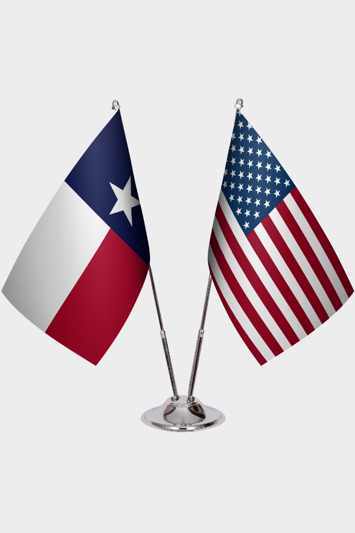 Texas & U.S. Desk Flag Set — Double Satin