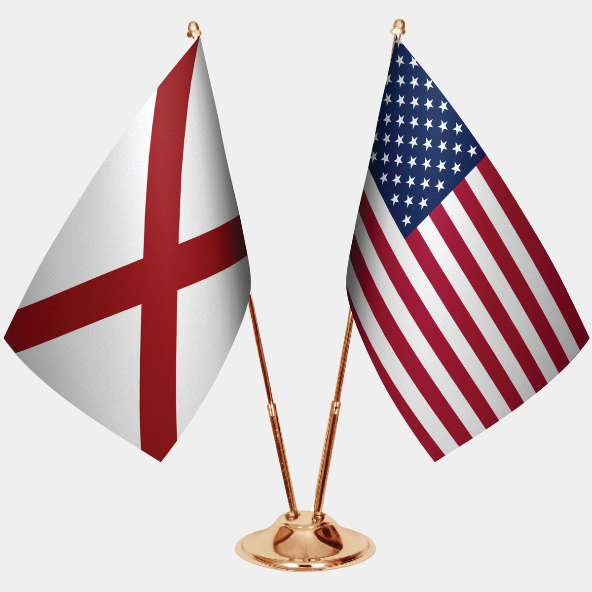Alabama ve ABD Masa Bayrağı Seti
