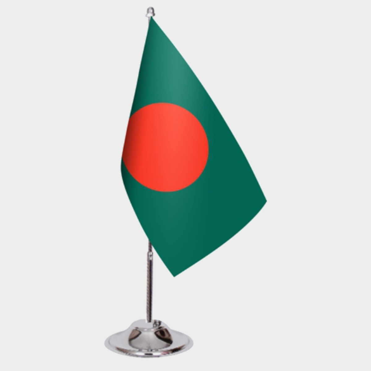 Bangladesh Desk Flag - Premium Double-Layer Satin with Chrome L-Shaped Stand | Professional Quality Country Desk Flag for Government Offices and Institutions