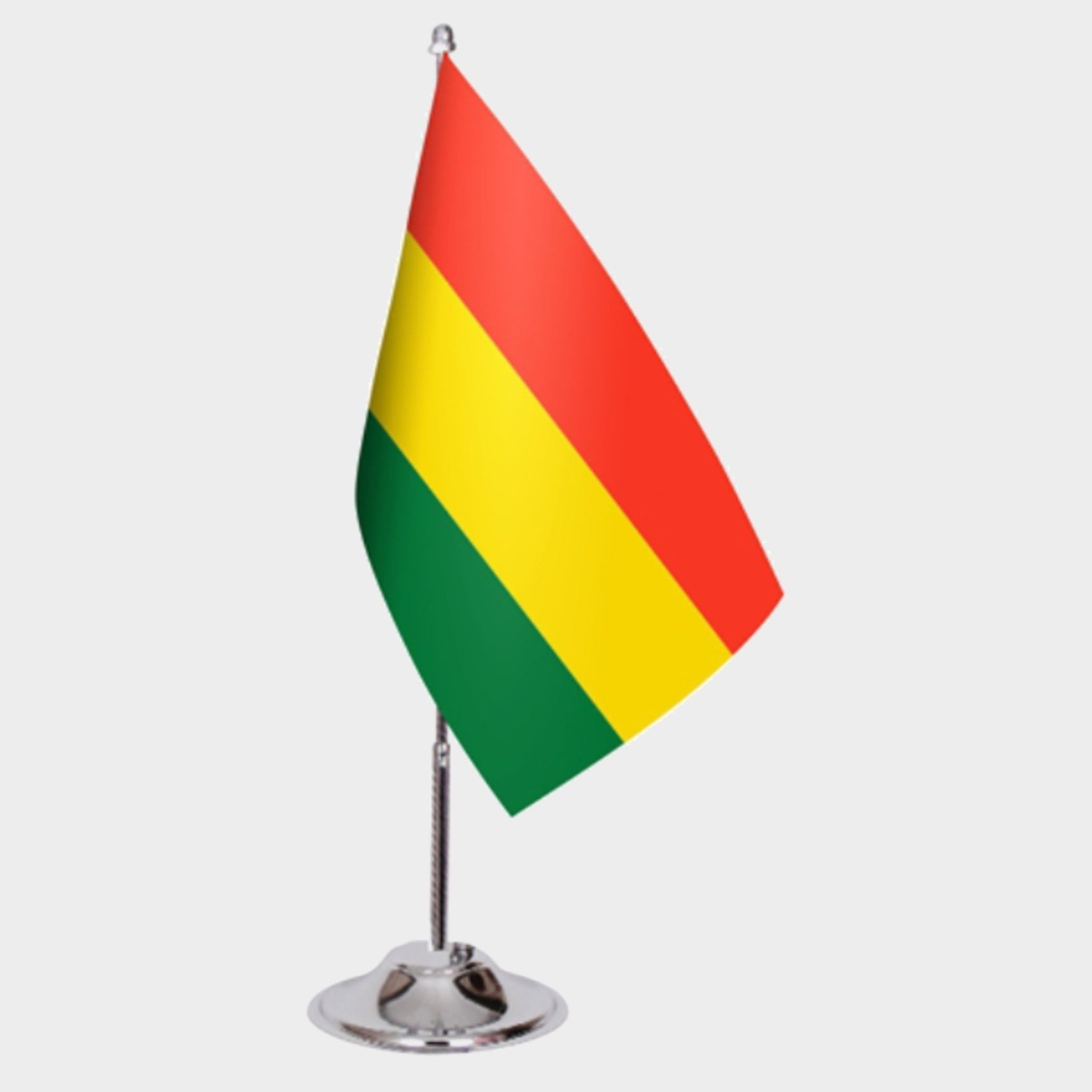 Bolivia Desk Flag - Premium Double-Layer Satin with Chrome L-Shaped Stand | Professional Quality Country Desk Flag for Government Offices and Institutions