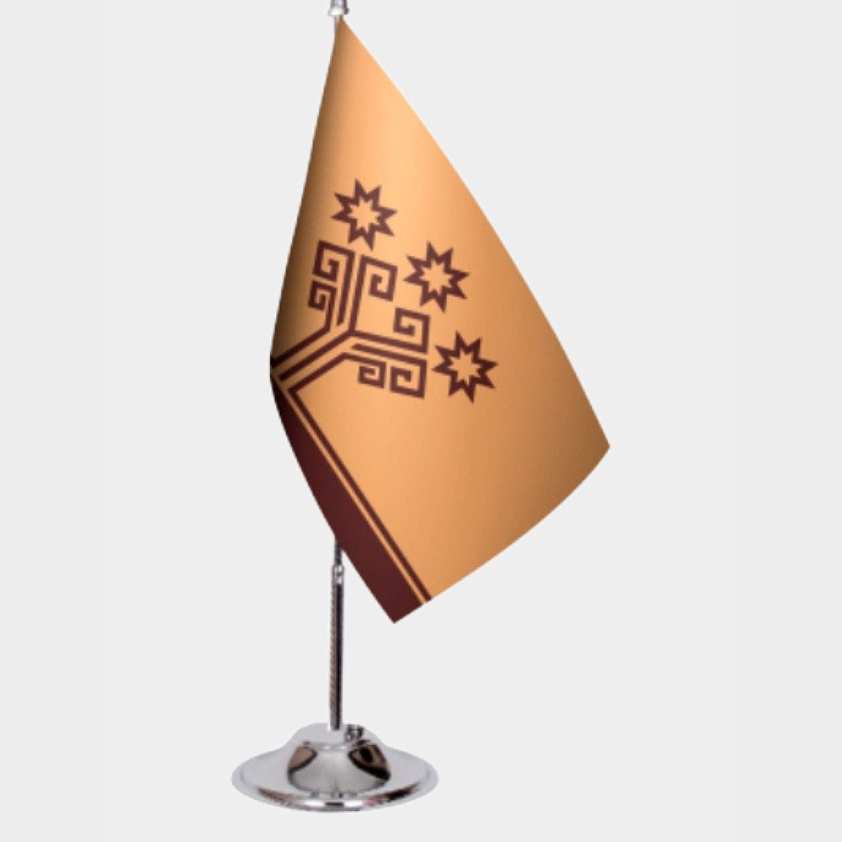 Chuvasia Desk Flag - Premium Double-Layer Satin with Chrome L-Shaped Stand | Professional Quality Country Desk Flag for Government Offices and Institutions