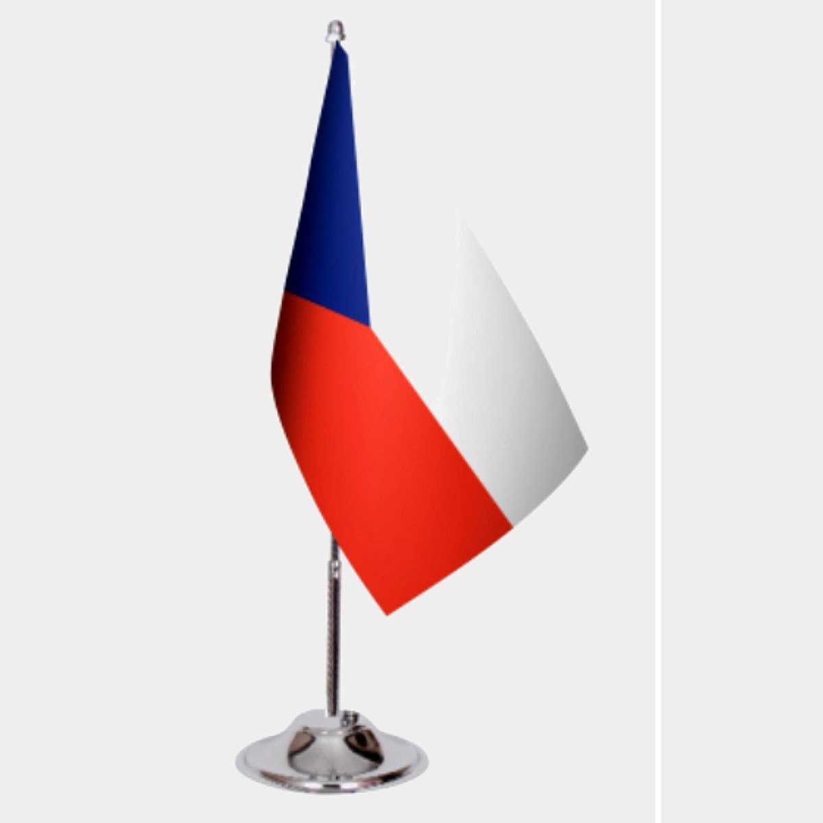 Czechoslovakia Desk Flag - Premium Double-Layer Satin with Chrome L-Shaped Stand | Professional Quality Country Desk Flag for Government Offices and Institutions