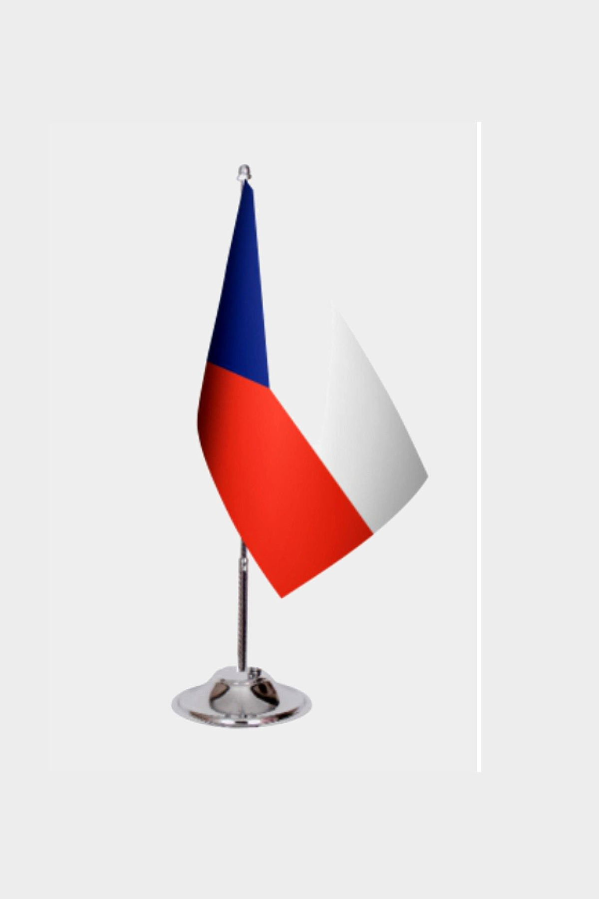 Czechoslovakia Desk Flag - Premium Double-Layer Satin with Chrome L-Shaped Stand | Professional Quality Country Desk Flag for Government Offices and Institutions