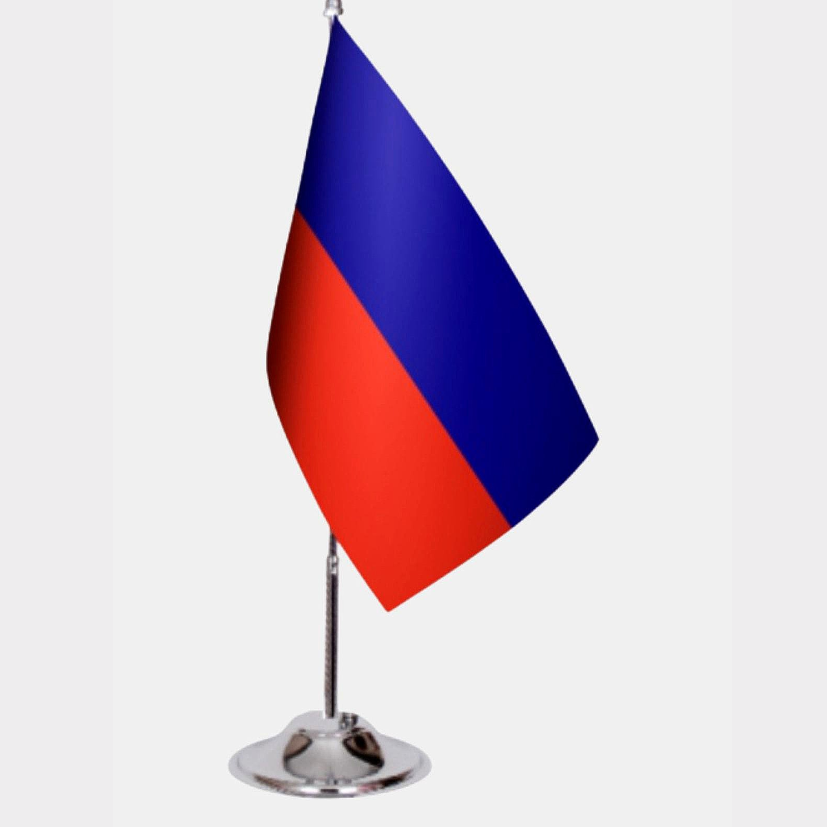 Haiti Desk Flag - Premium Double-Layer Satin with Chrome L-Shaped Stand | Professional Quality Country Desk Flag for Government Offices and Institutions