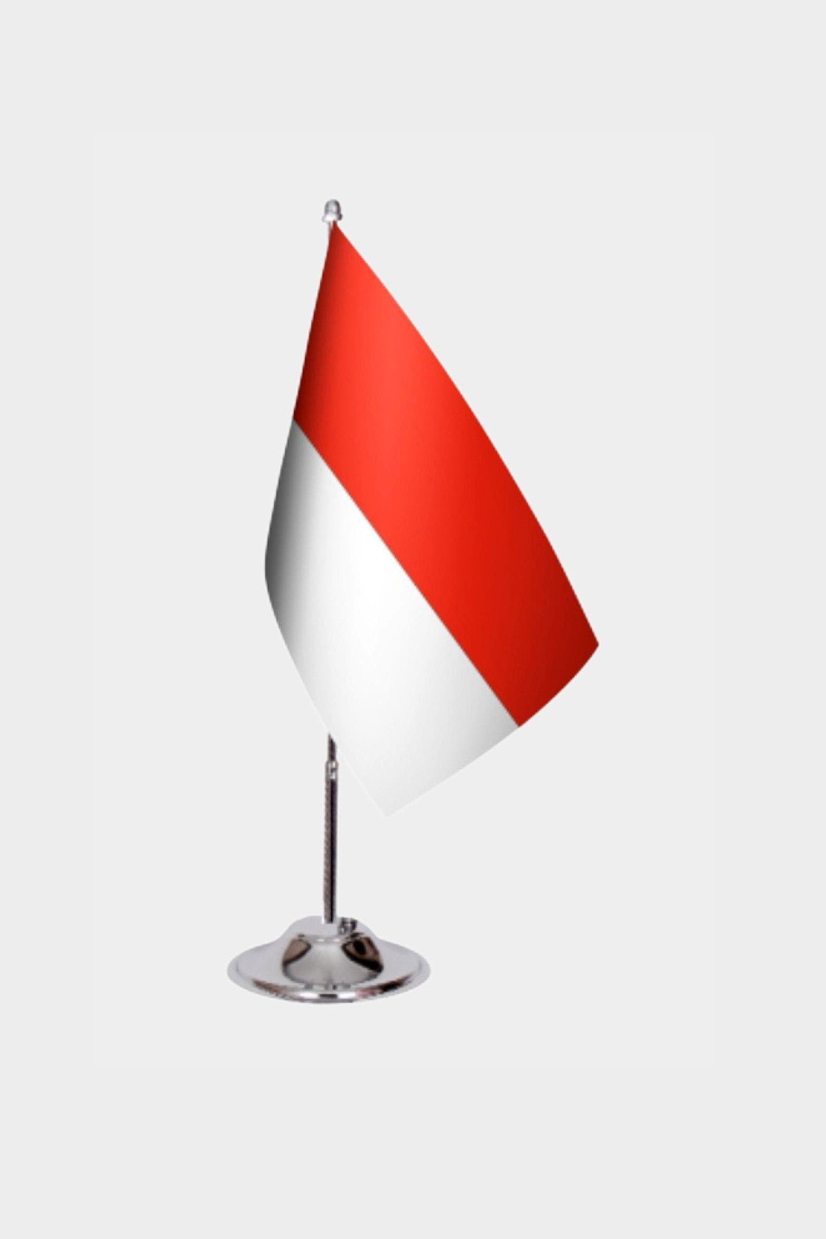 Indonesia Desk Flag - Premium Double-Layer Satin with Chrome L-Shaped Stand | Professional Quality Country Desk Flag for Government Offices and Institutions