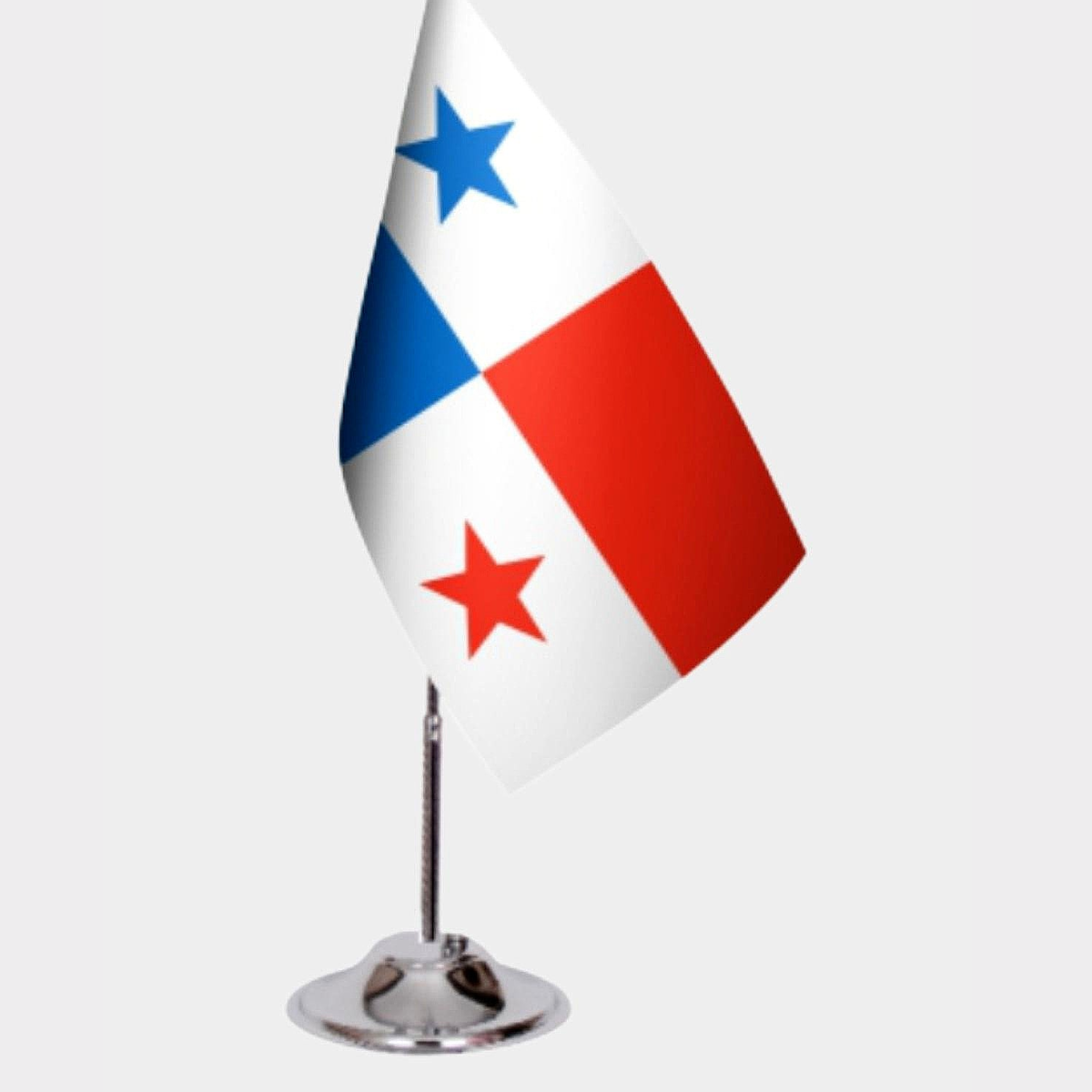Panama Desk Flag - Premium Double-Layer Satin with Chrome L-Shaped Stand | Professional Quality Country Desk Flag for Government Offices and Institutions