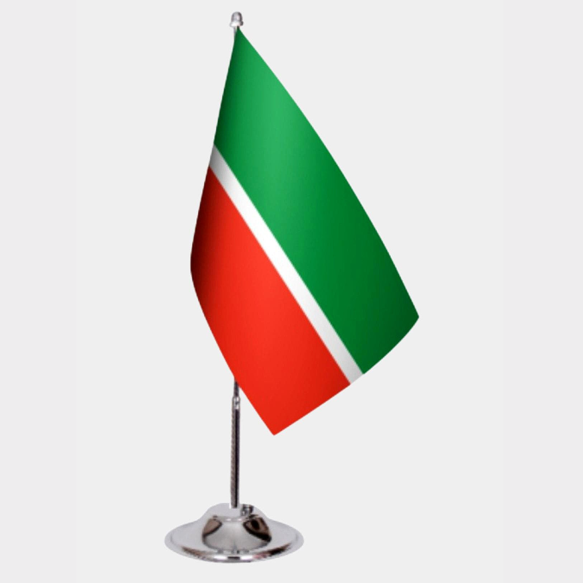 Tatarstan Desk Flag - Premium Double-Layer Satin with Chrome L-Shaped Stand | Professional Quality Country Desk Flag for Government Offices and Institutions