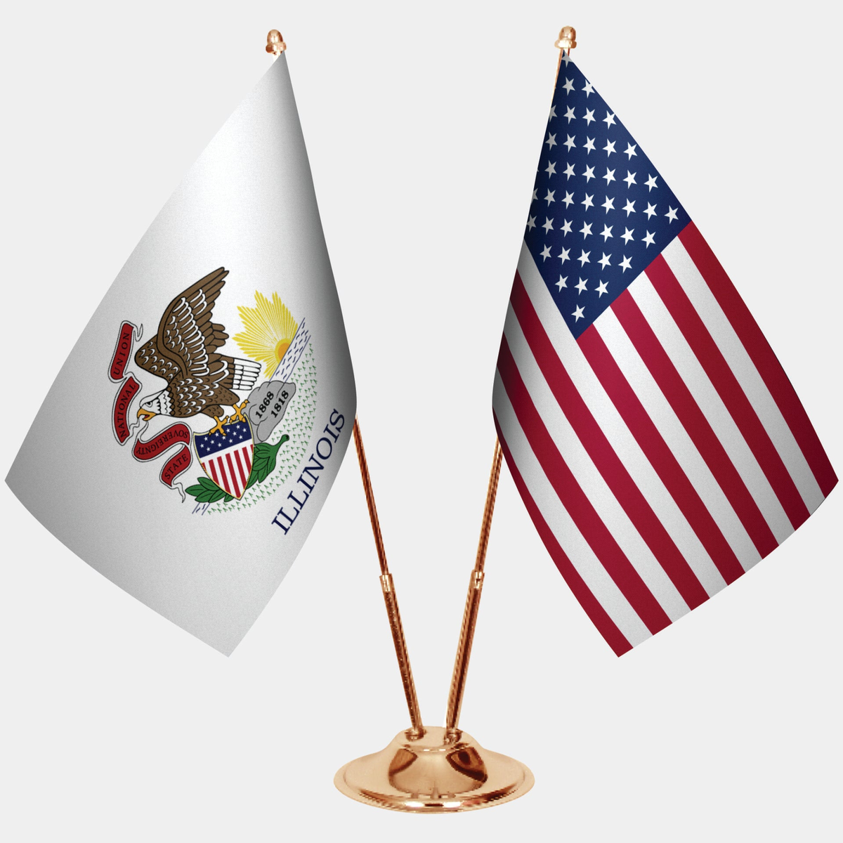 Illinois Gold Desk Flag