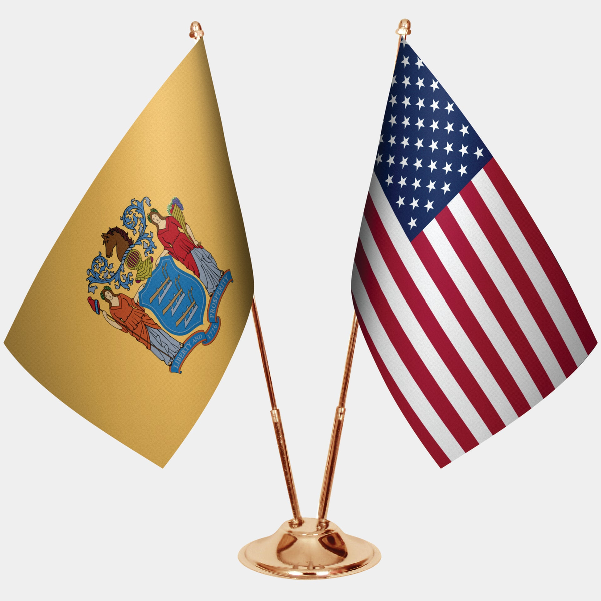 New Jersey Gold Desk Flag