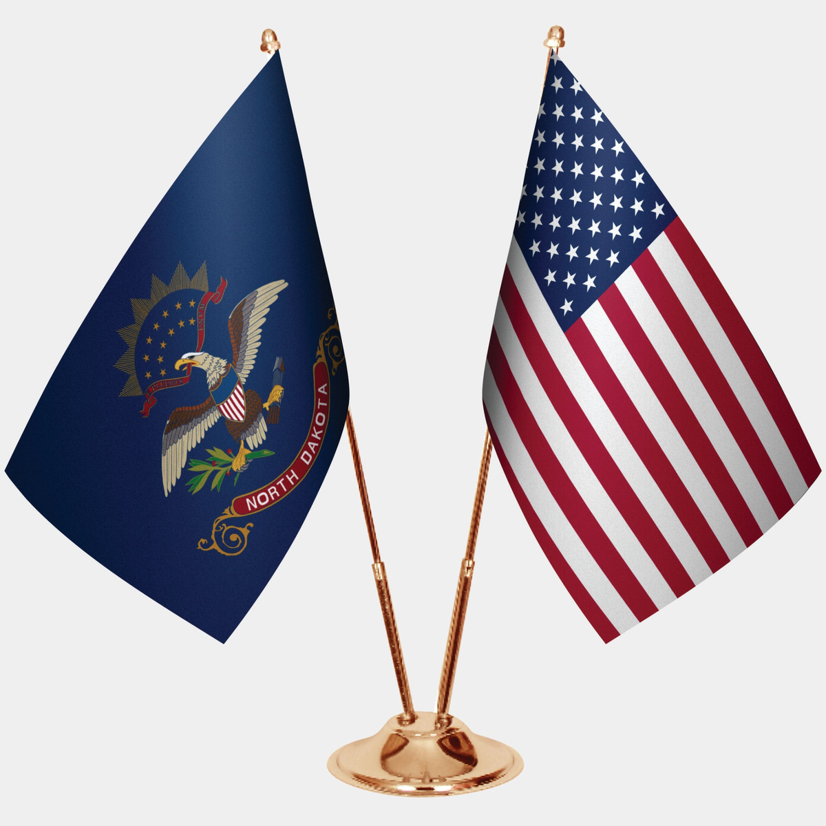 North Dakota Gold Desk Flag
