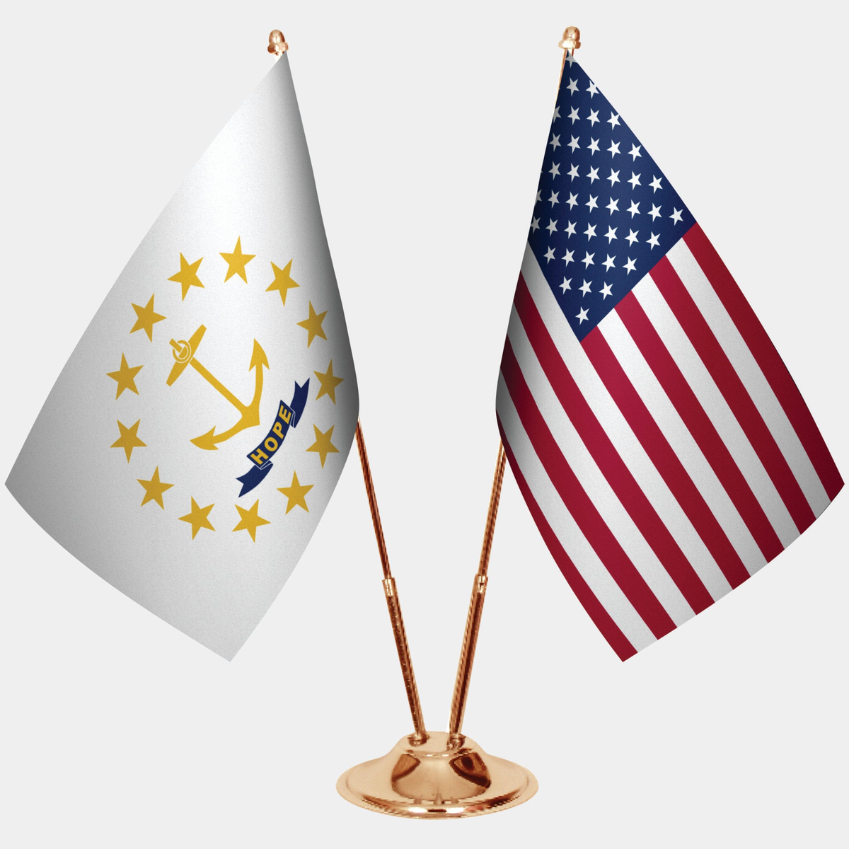 Rhode Island Gold Desk Flag