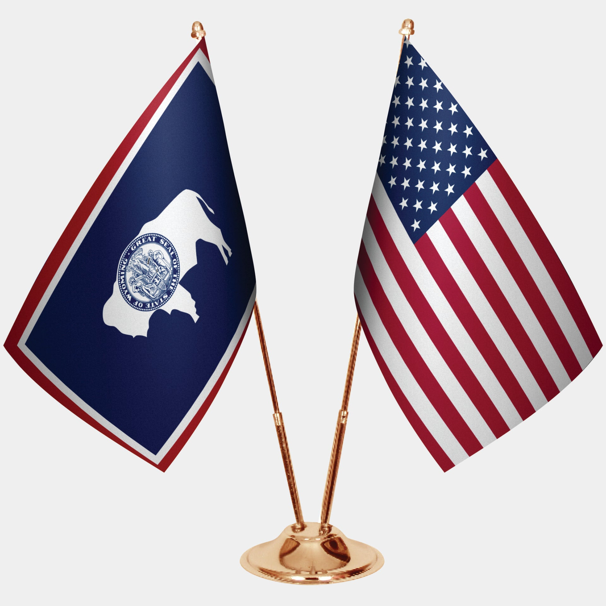 Wyoming ve ABD Masa Bayrağı Seti
