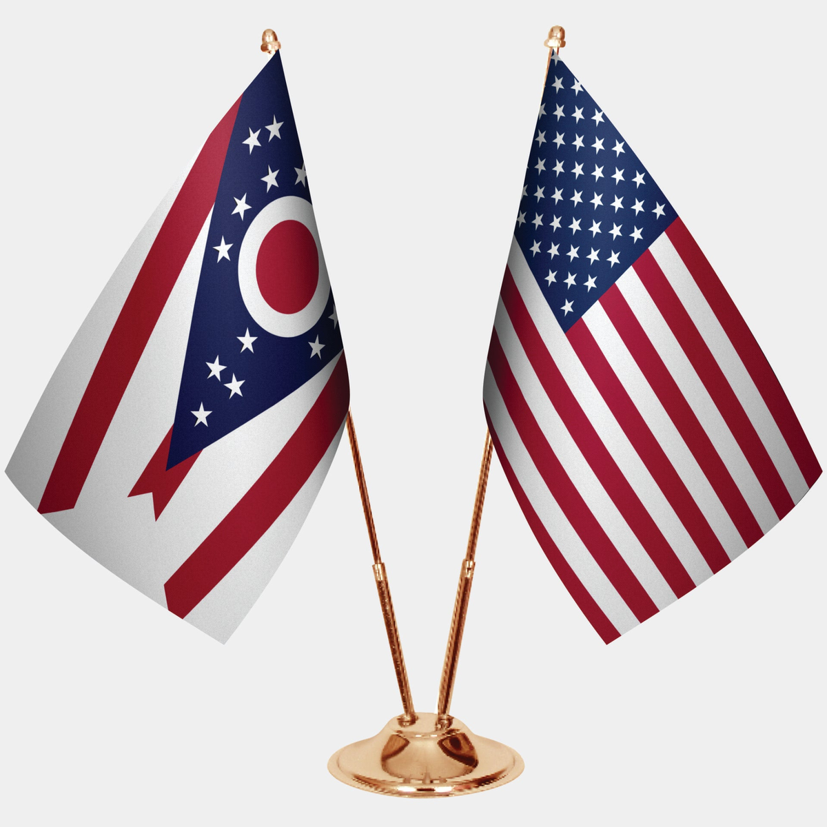 Ohio ve ABD Masa Bayrağı Seti