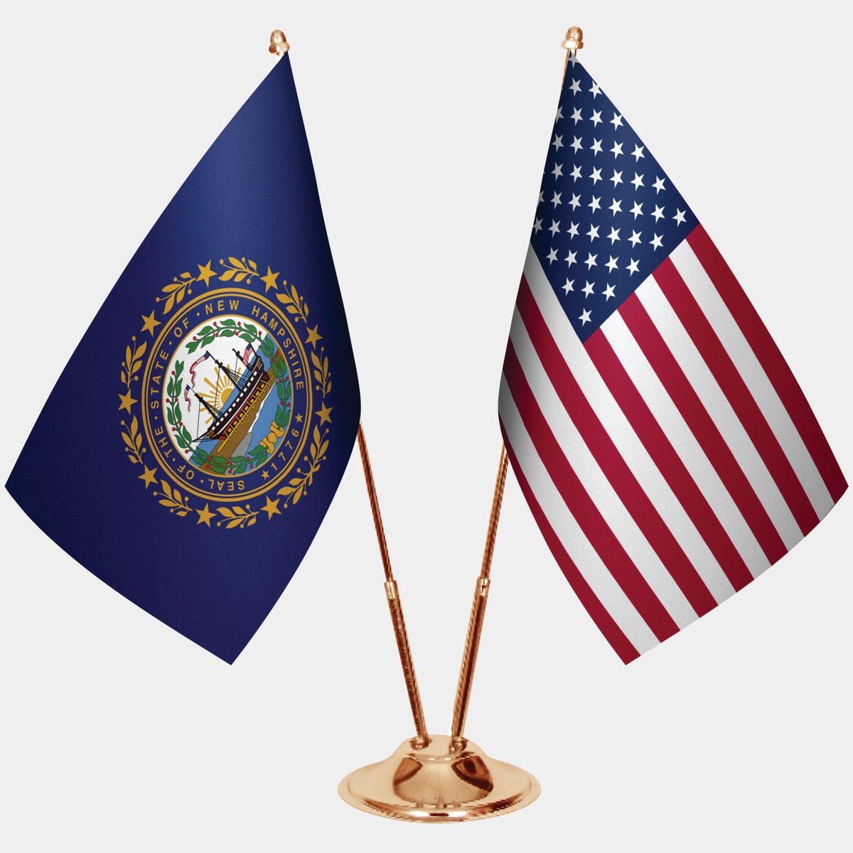 New Hampshire ve ABD Masa Bayrağı Seti