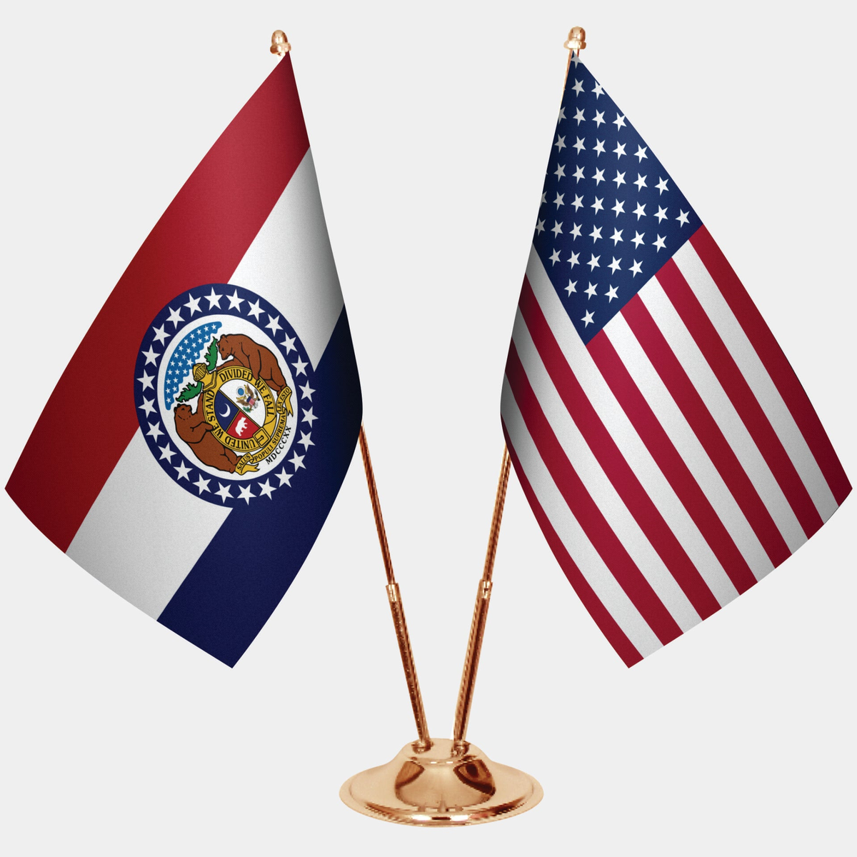 Missouri ve ABD Masa Bayrağı Seti