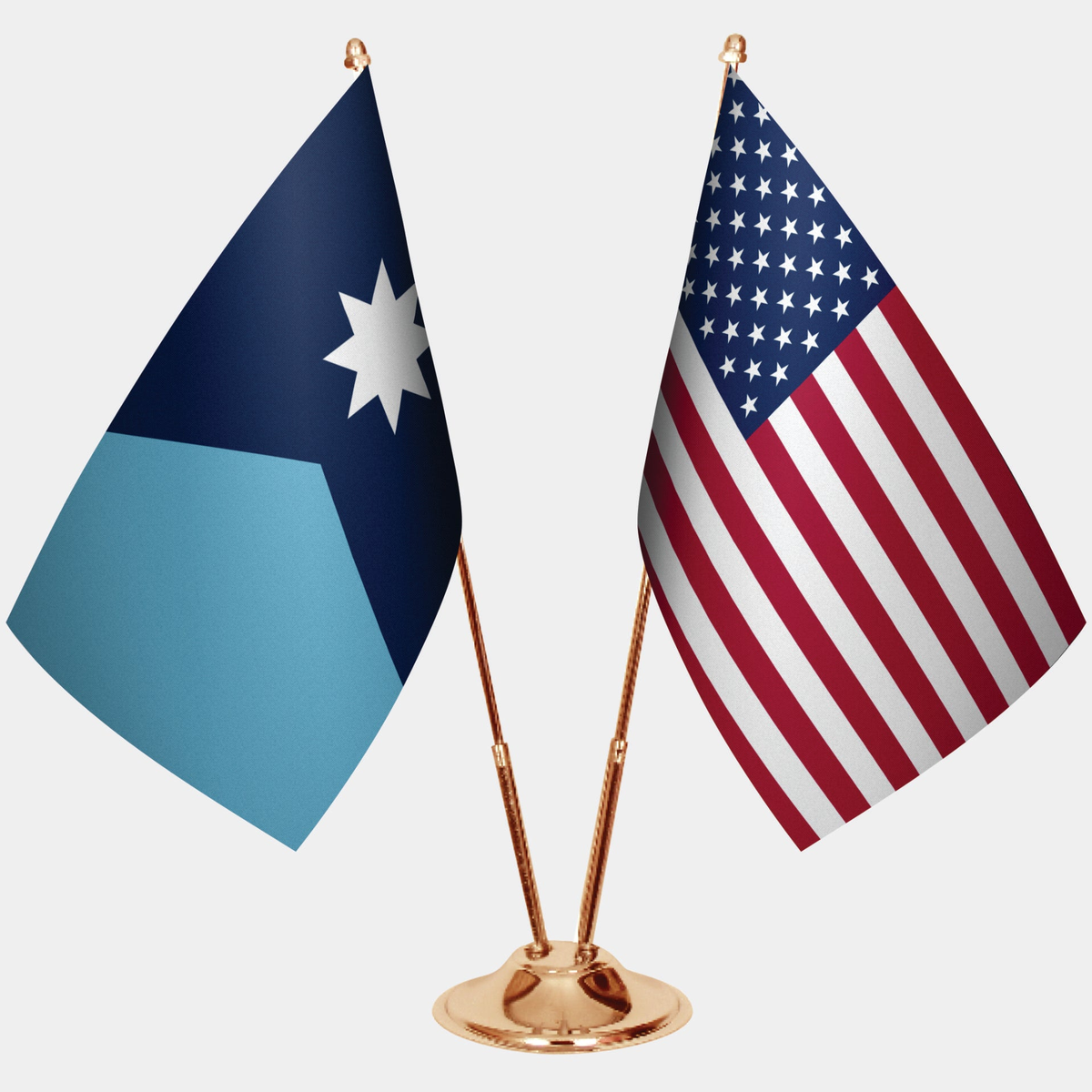 Minnesota ve ABD Masa Bayrağı Seti