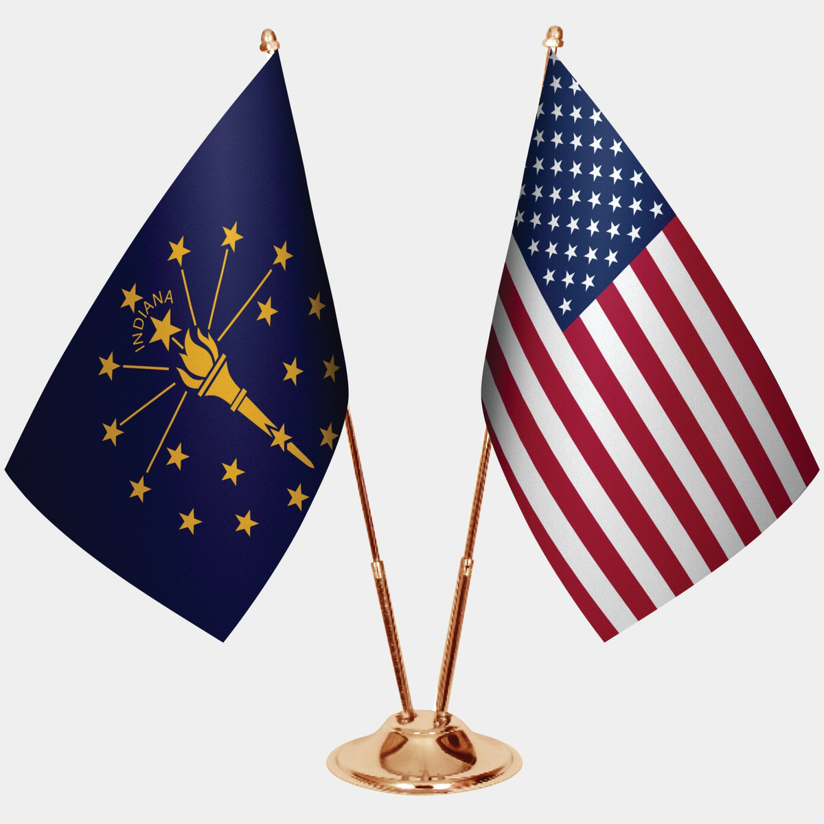 Indiana ve ABD Masa Bayrağı Seti
