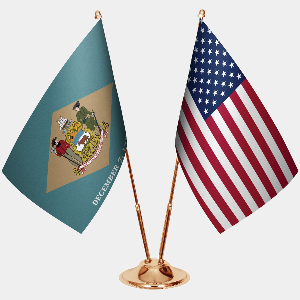 Delaware ve ABD Masa Bayrağı Seti