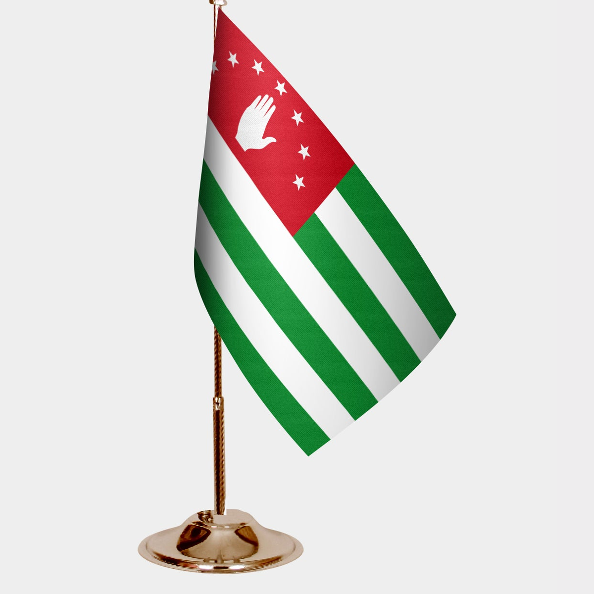 Abhazya Gold Desk Flag - Premium Metal Stand