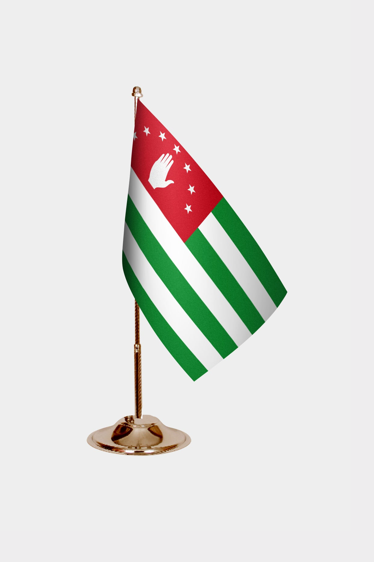 Abhazya Gold Desk Flag - Premium Metal Stand
