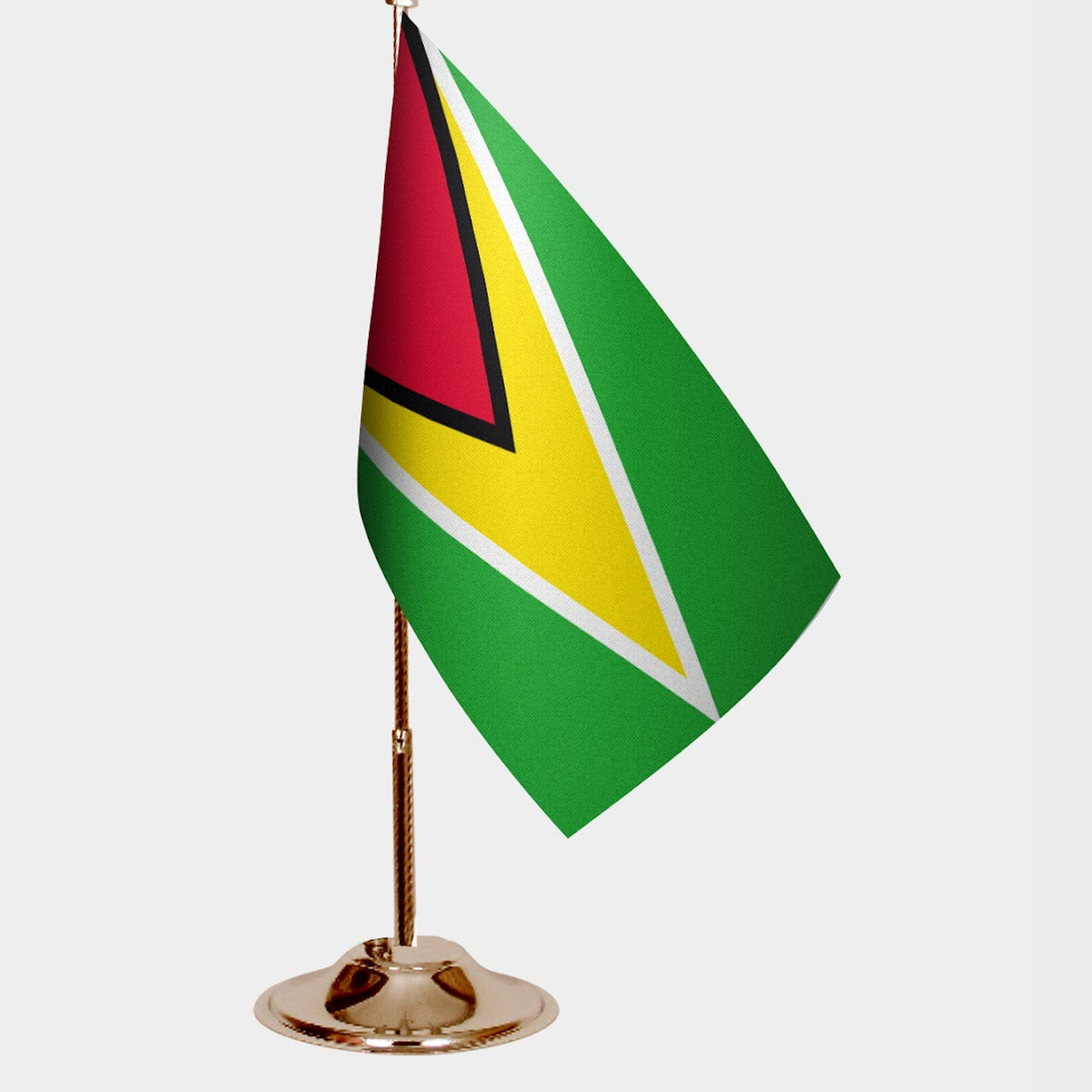 Guyana Gold Desk Flag - Premium Metal Stand