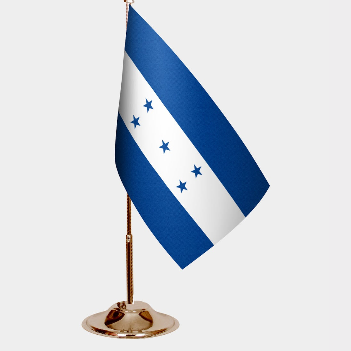 Honduras Gold Desk Flag - Premium Metal Stand