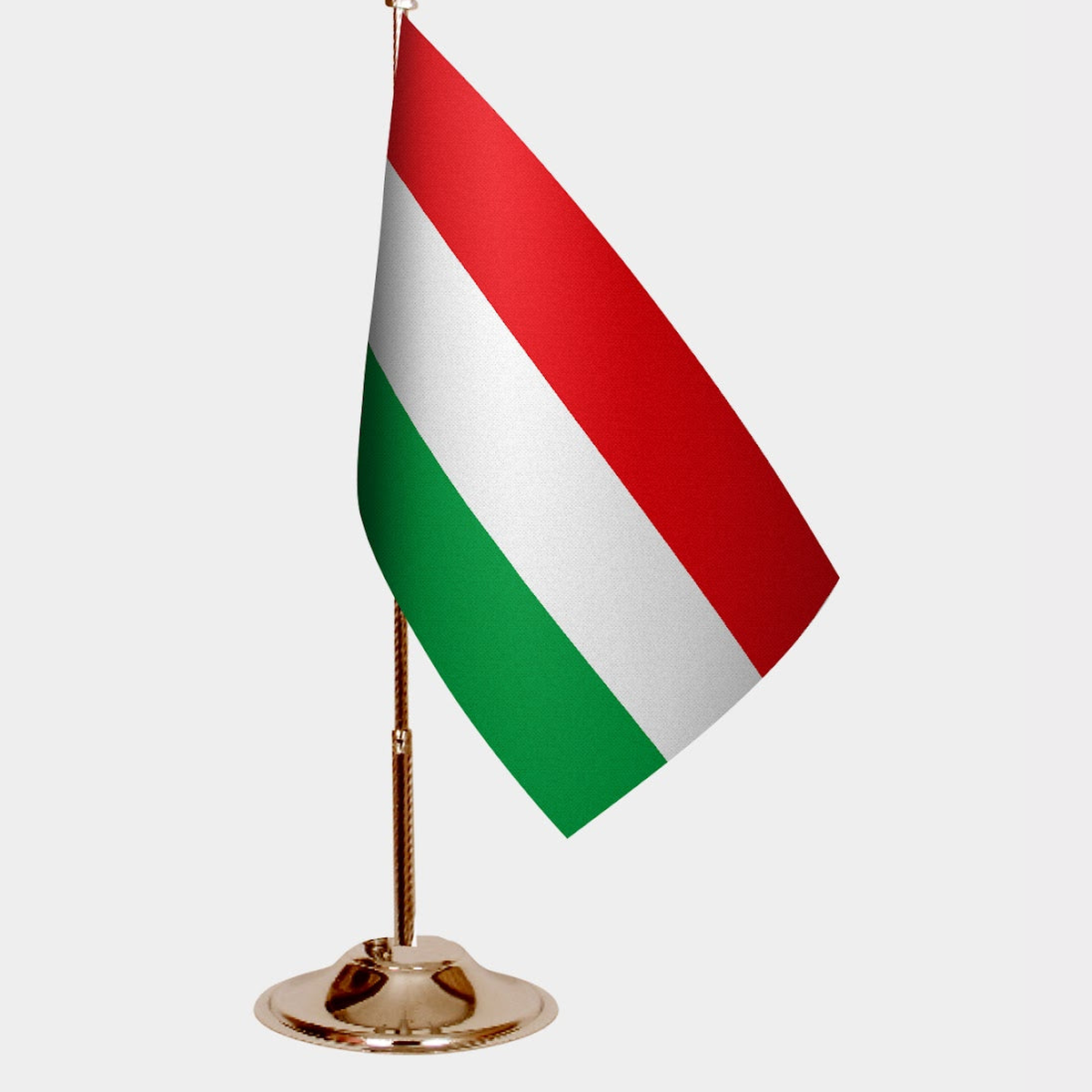 Hungary Gold Desk Flag - Premium Metal Stand