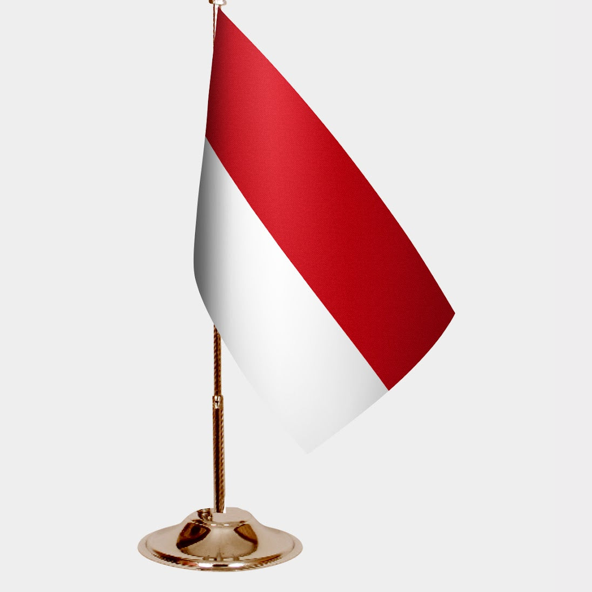 Indonesia Gold Desk Flag - Premium Metal Stand
