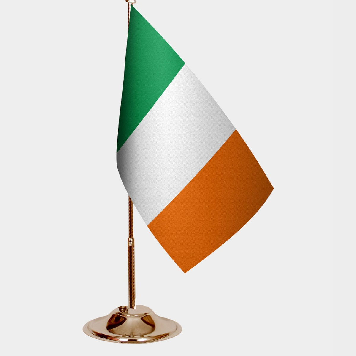 Ireland Gold Desk Flag - Premium Metal Stand