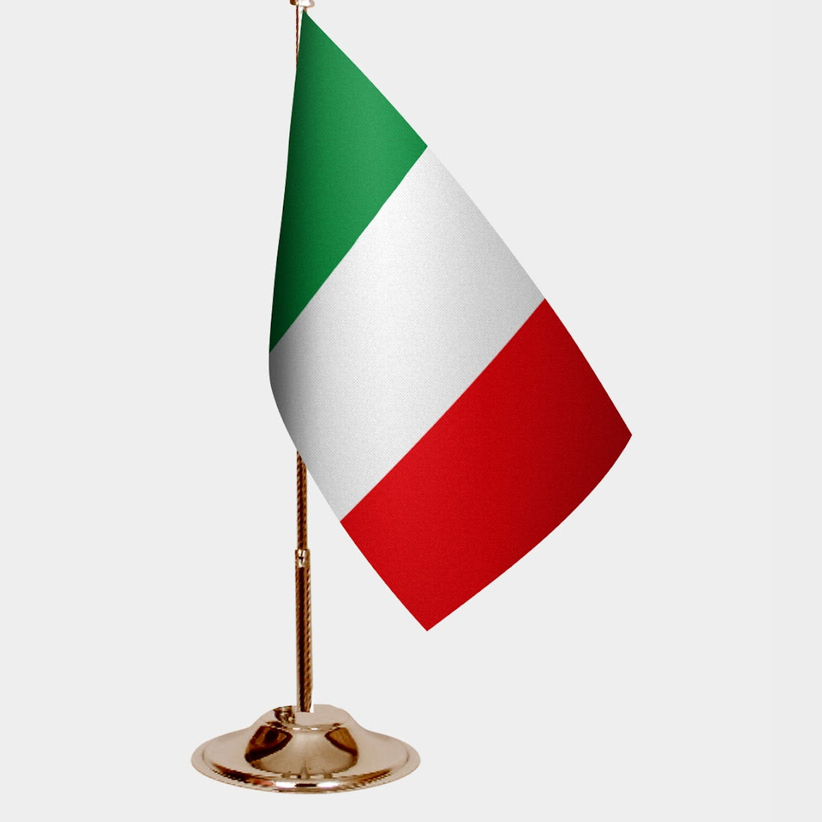Italy Gold Desk Flag - Premium Metal Stand