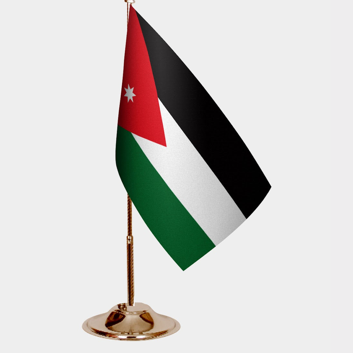 Jordan Gold Desk Flag - Premium Metal Stand