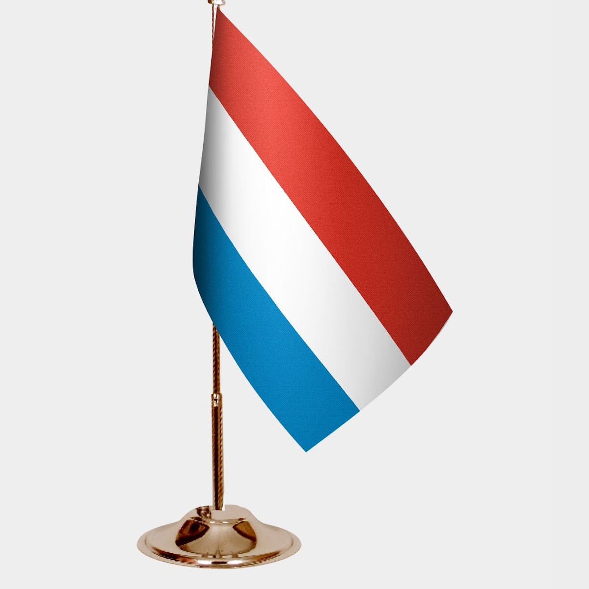Luxembourg Gold Desk Flag - Premium Metal Stand