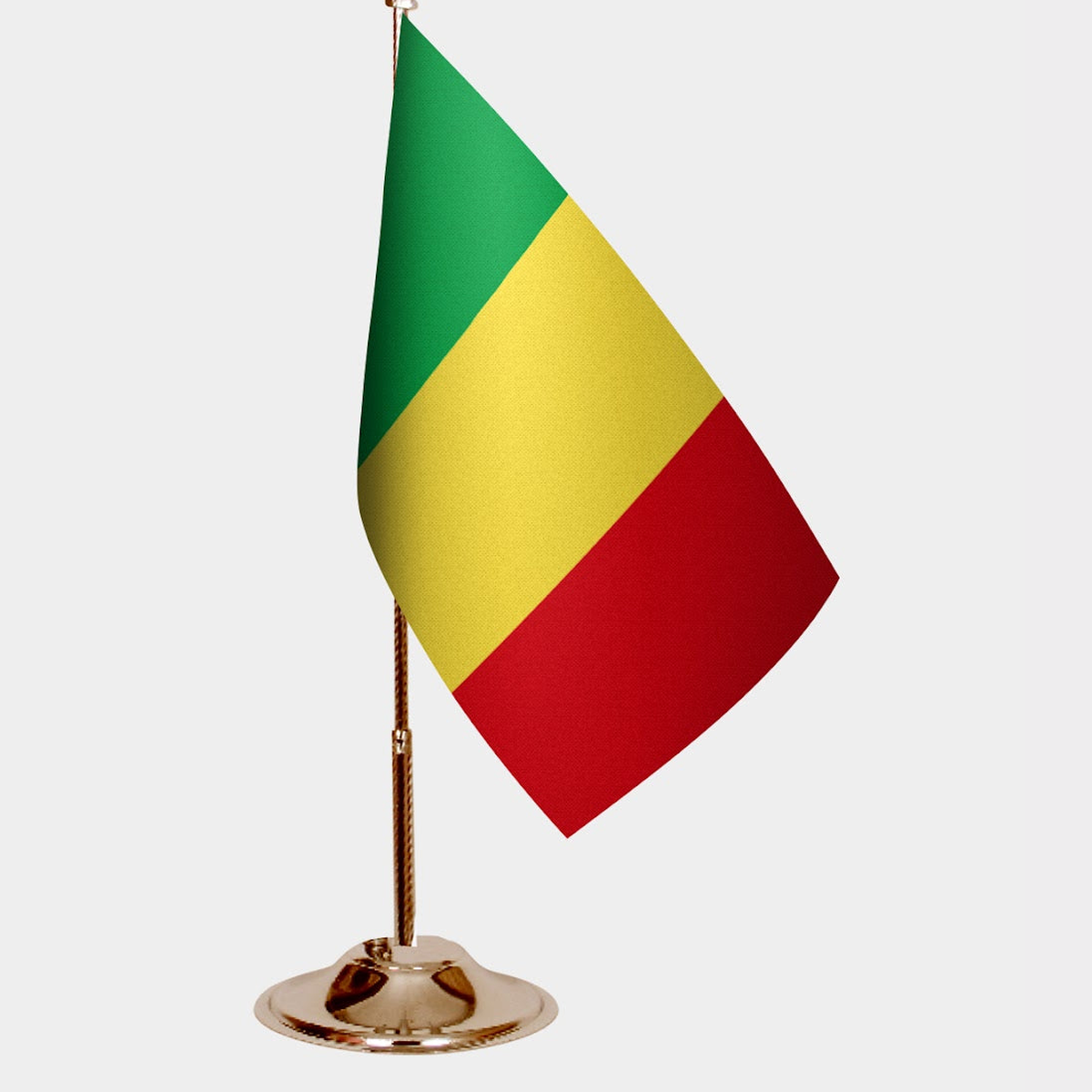 Mali Gold Desk Flag - Premium Metal Stand