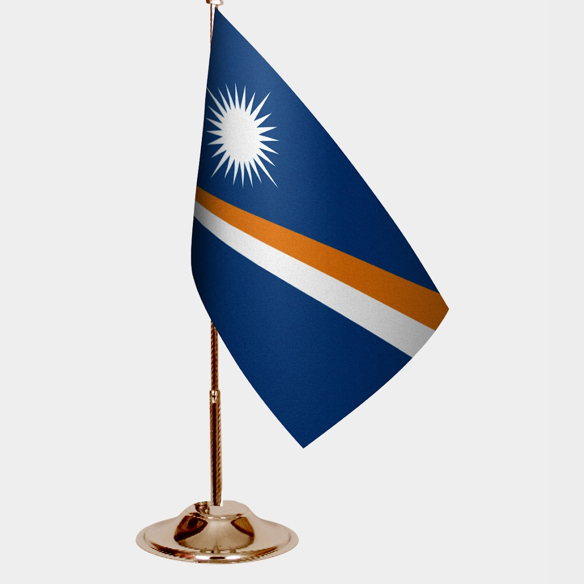 Marshall Islands Gold Desk Flag - Premium Metal Stand