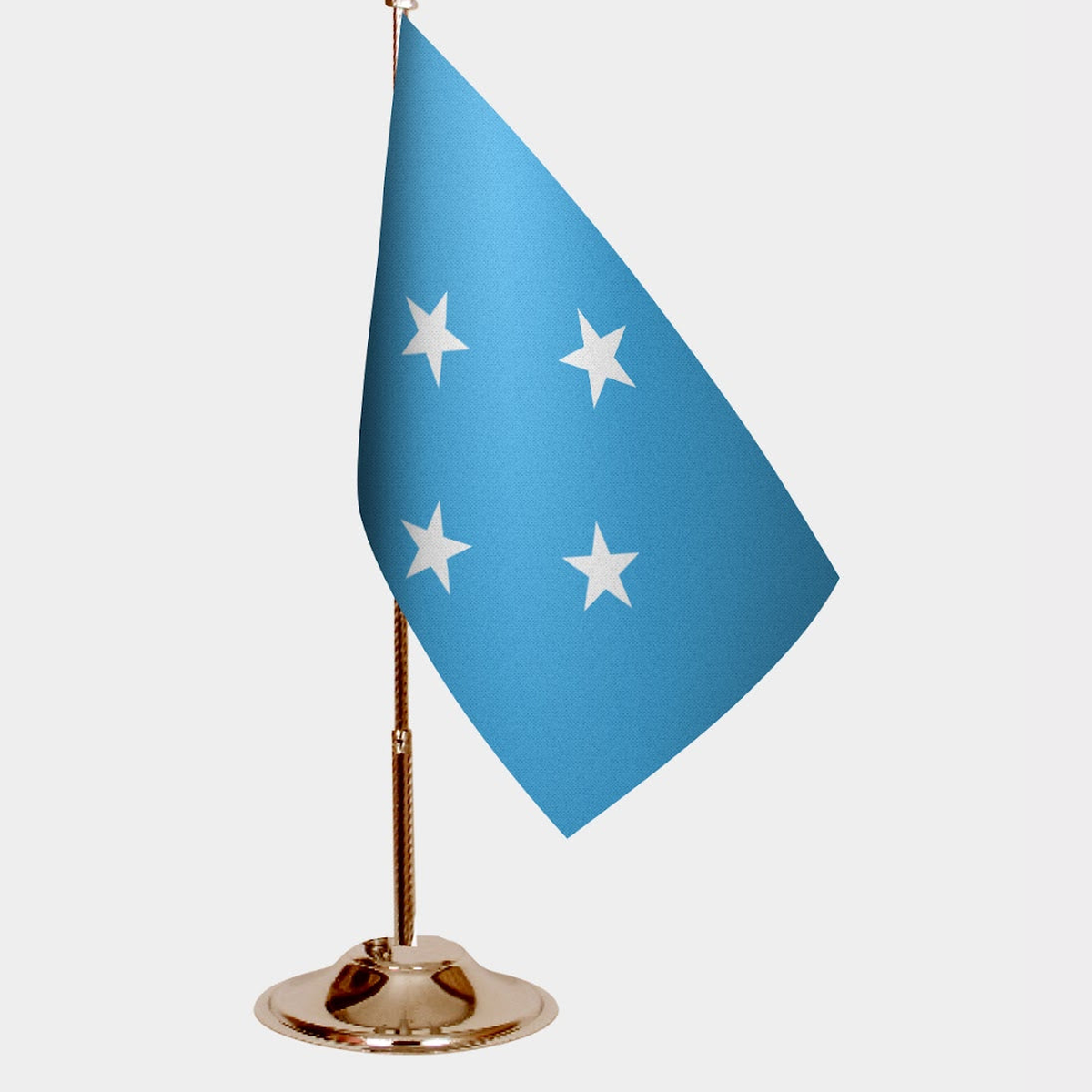 Micronesia Gold Desk Flag - Premium Metal Stand