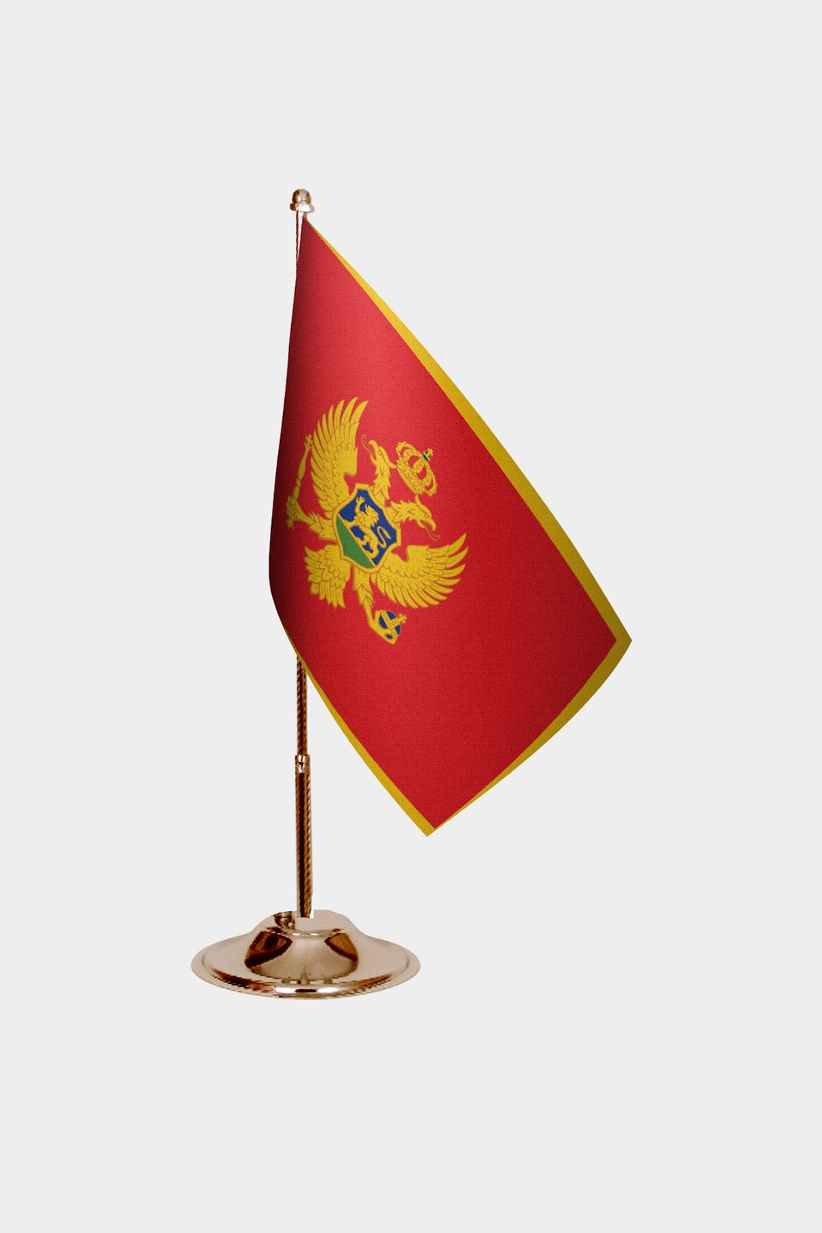 Montenegro Gold Desk Flag - Premium Metal Stand