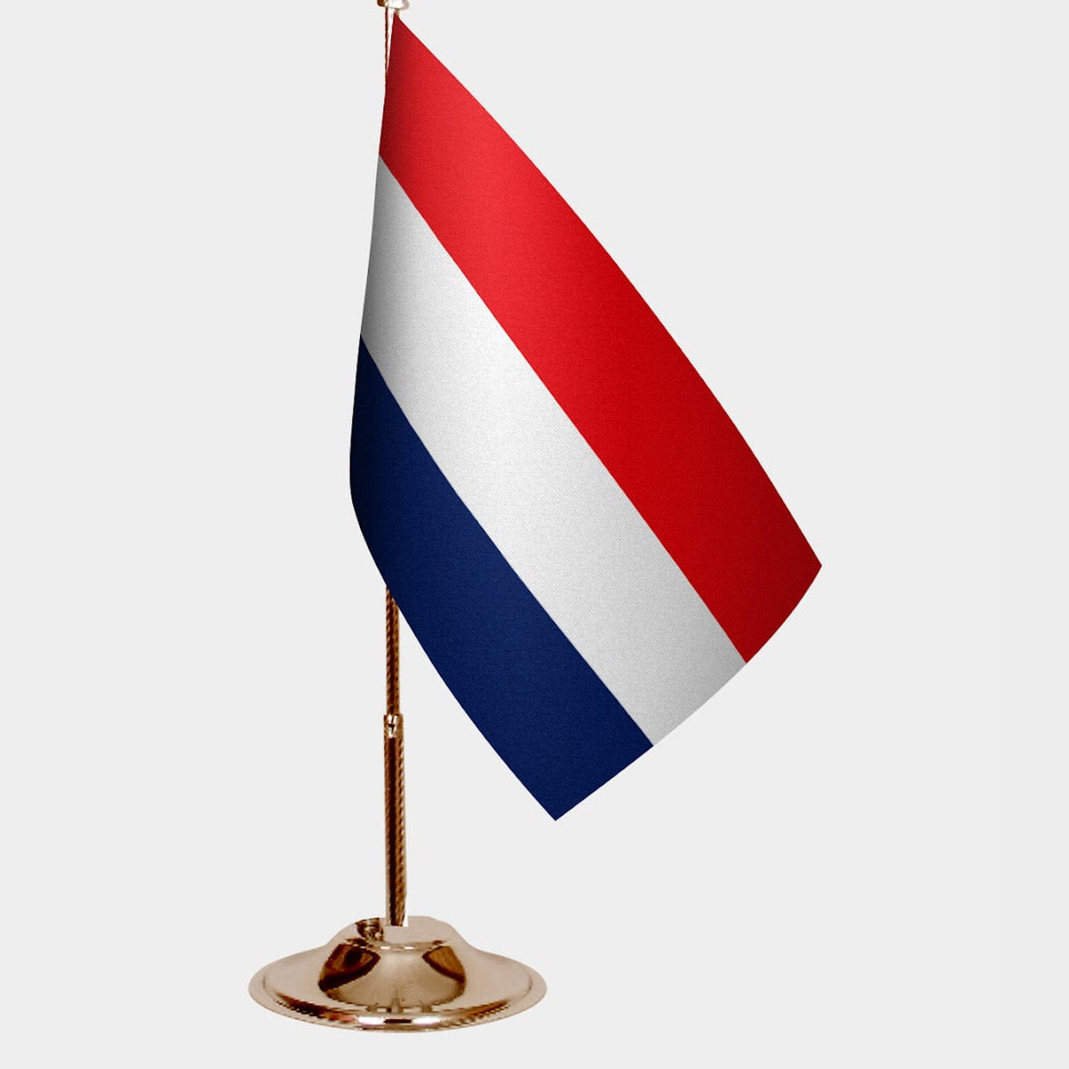 Netherlands Gold Desk Flag - Premium Metal Stand