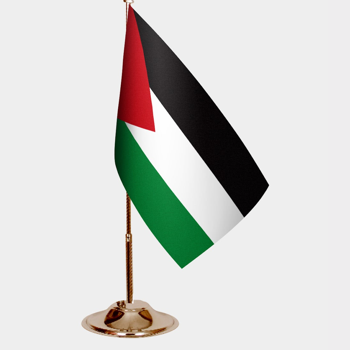 Palestine Gold Desk Flag - Premium Metal Stand
