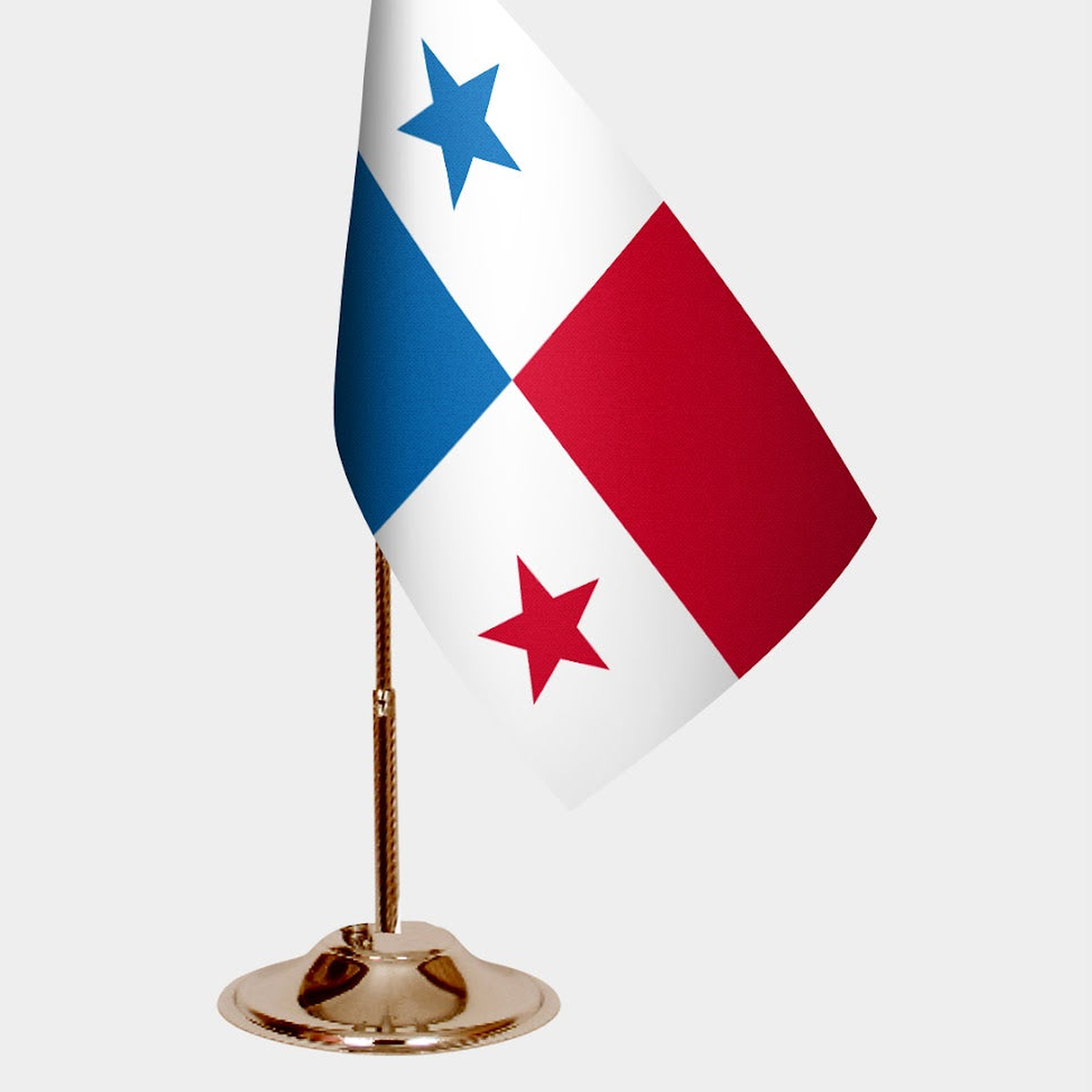 Panama Gold Desk Flag - Premium Metal Stand